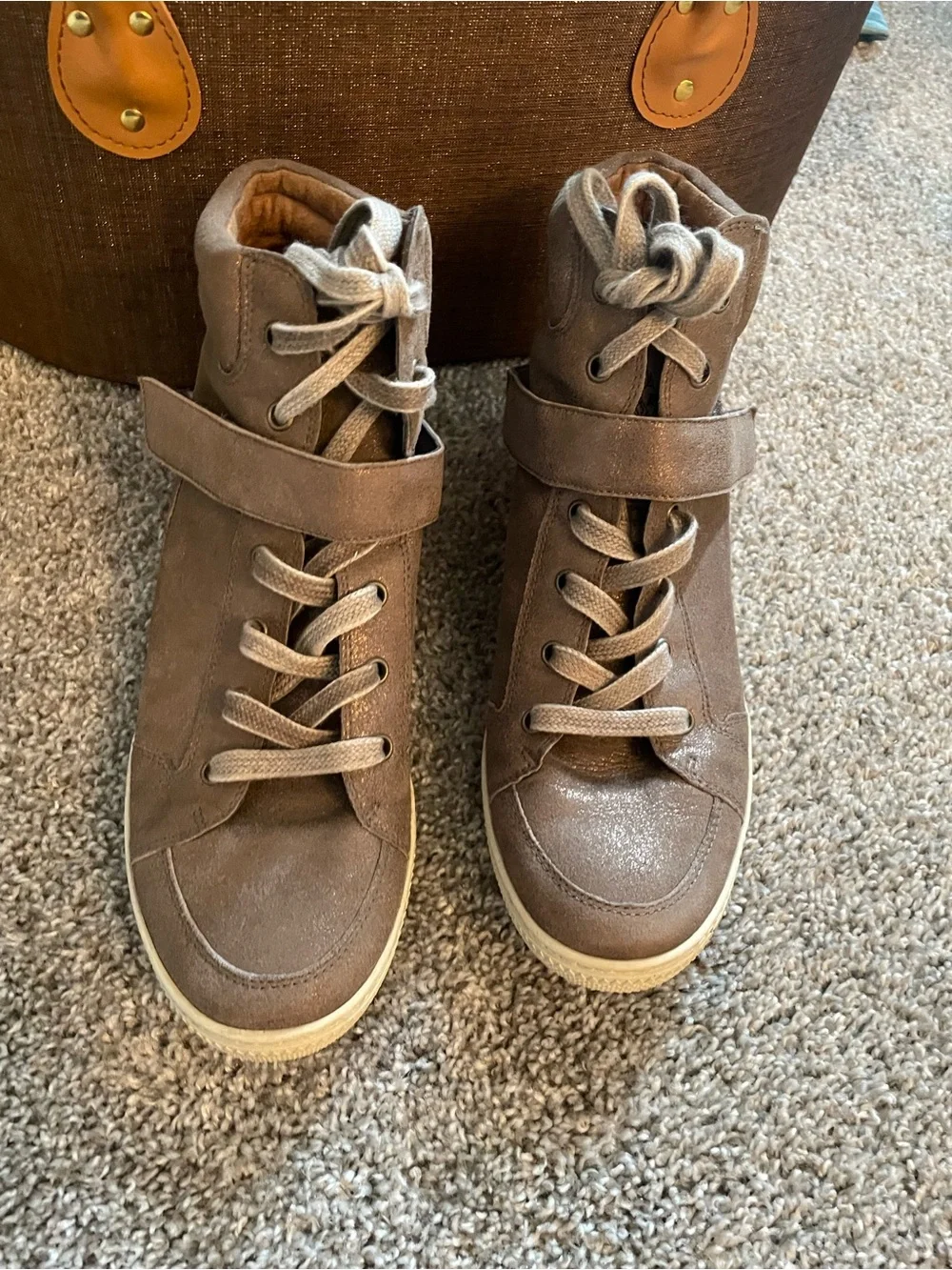 Paul Green Brown Wedge High-Top Sneakers